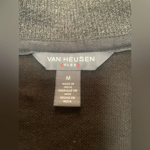 Van Heusen Mens Flex Heather Black Gray Jasper 1/4 Zip Pullover NEW Size Medium - Picture 3 of 7